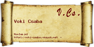 Voki Csaba névjegykártya